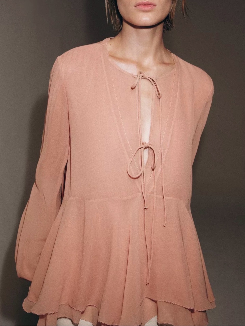 Zara | NWT - ZW COLLECTION RUFFLED BLOUSE - Small
